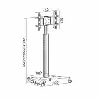 мобильная стойка 2MVESA MediaPro 110 MDP-0110-S серебристый