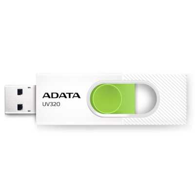флешка A-Data 64GB UV320 White-Green Белый
