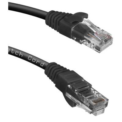 патч-корд Cabeus PC-UTP-RJ45-CAT.5E-1M-BK Черный