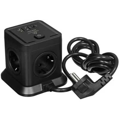 сетевой фильтр Cablexpert Tower TWR-4-CU2-B-2 черный