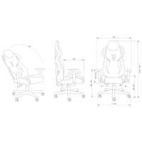 игровое кресло Cactus CS-CHR-090BLW черно-синий