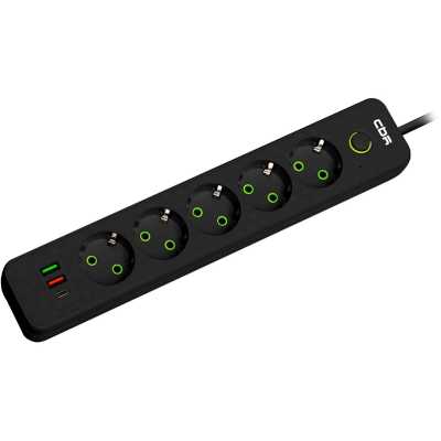 сетевой фильтр CBR CSF SP-5-2A1C-018M-B Black черный
