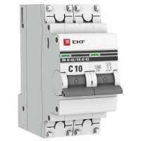 автоматический выключатель EKF ВА 47-63 2P (C) 4.5kA 10 А mcb4763-2-10C-pro