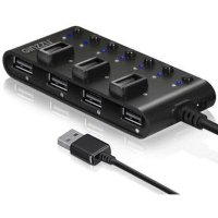 разветвитель USB Ginzzu GR-487UB черный