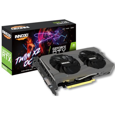 видеокарта Inno3D nVidia GeForce RTX 3050 Twin X2 OC 8Gb N30502-08D6X-1711VA41