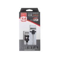 USB кабель 3Cott 3C-CLDC-064BB-IP4 Черный/Белый