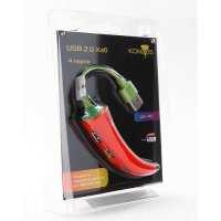разветвитель USB Konoos UK-43 красный