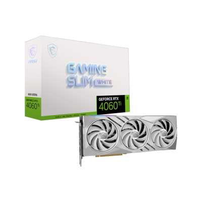видеокарта MSI nVidia GeForce RTX 4060 Ti Gaming Slim White 8G
