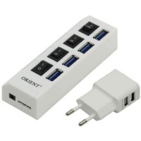 разветвитель USB Orient BC-307PS белый