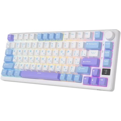клавиатура Royal Kludge RK-M75 Taro Milk 6935280824081 Белый-голубой