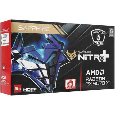 видеокарта Sapphire AMD Radeon RX 9070 XT Nitro+ OC PhantomLink Edition 16Gb 11348-08-20G Золотой