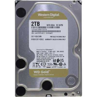 жесткий диск WD Gold 2Tb WD2005VBYZ Серый, черный