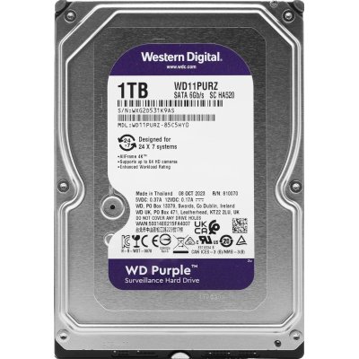 жесткий диск WD Purple 1Tb WD11PURZ Серебристый